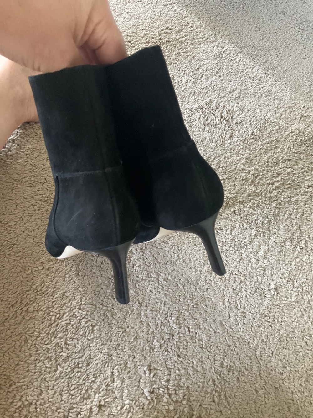 Veronica Beard Kelby Suede Side Zip Kitten Heel Ankle Boots in black - Picture 5 of 10